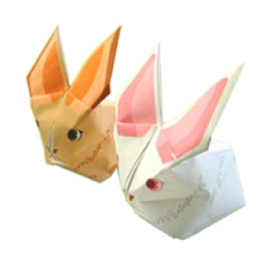 Renkli tavşan origami şablonu