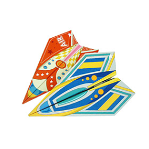 Renkli uçak origami şablonu