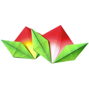 Renkli yaprak origami şablonu