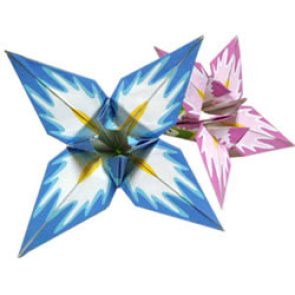 Renkli çiçek origami şablonu