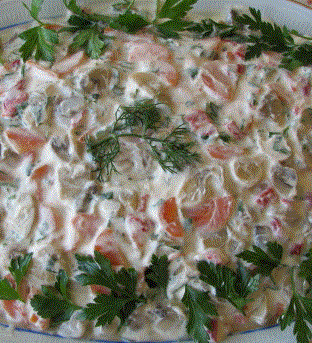 Yoğurtlu Mantar Salatası