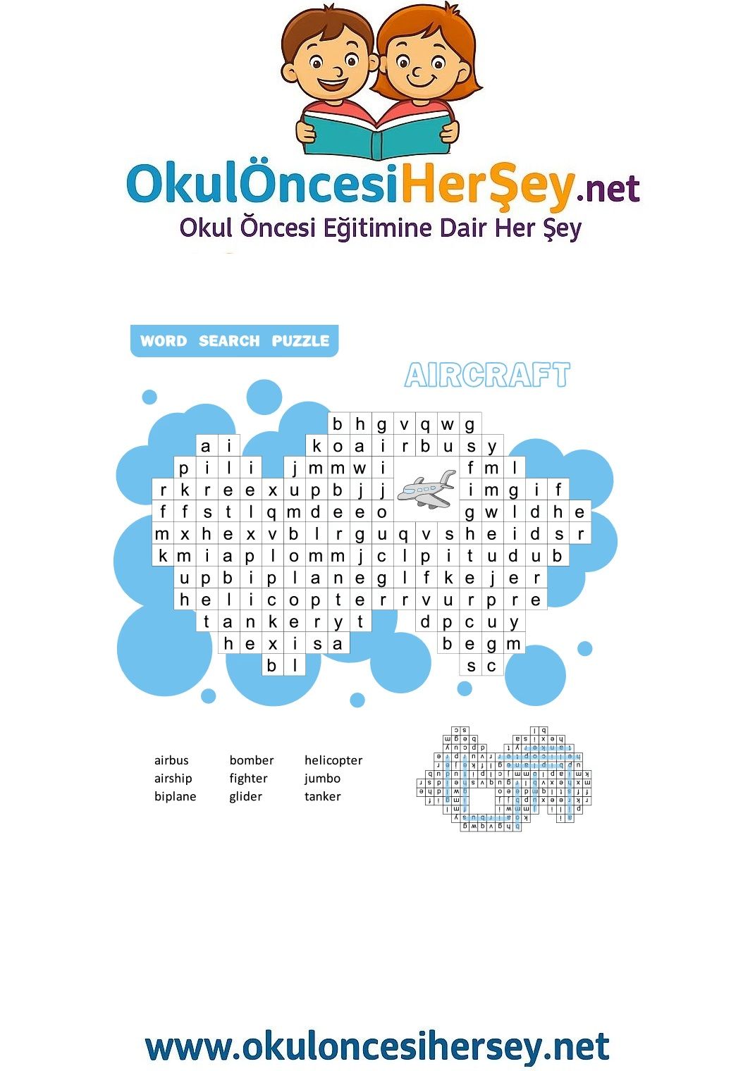 Çocuklar İçin   Crossword Bulmaca  