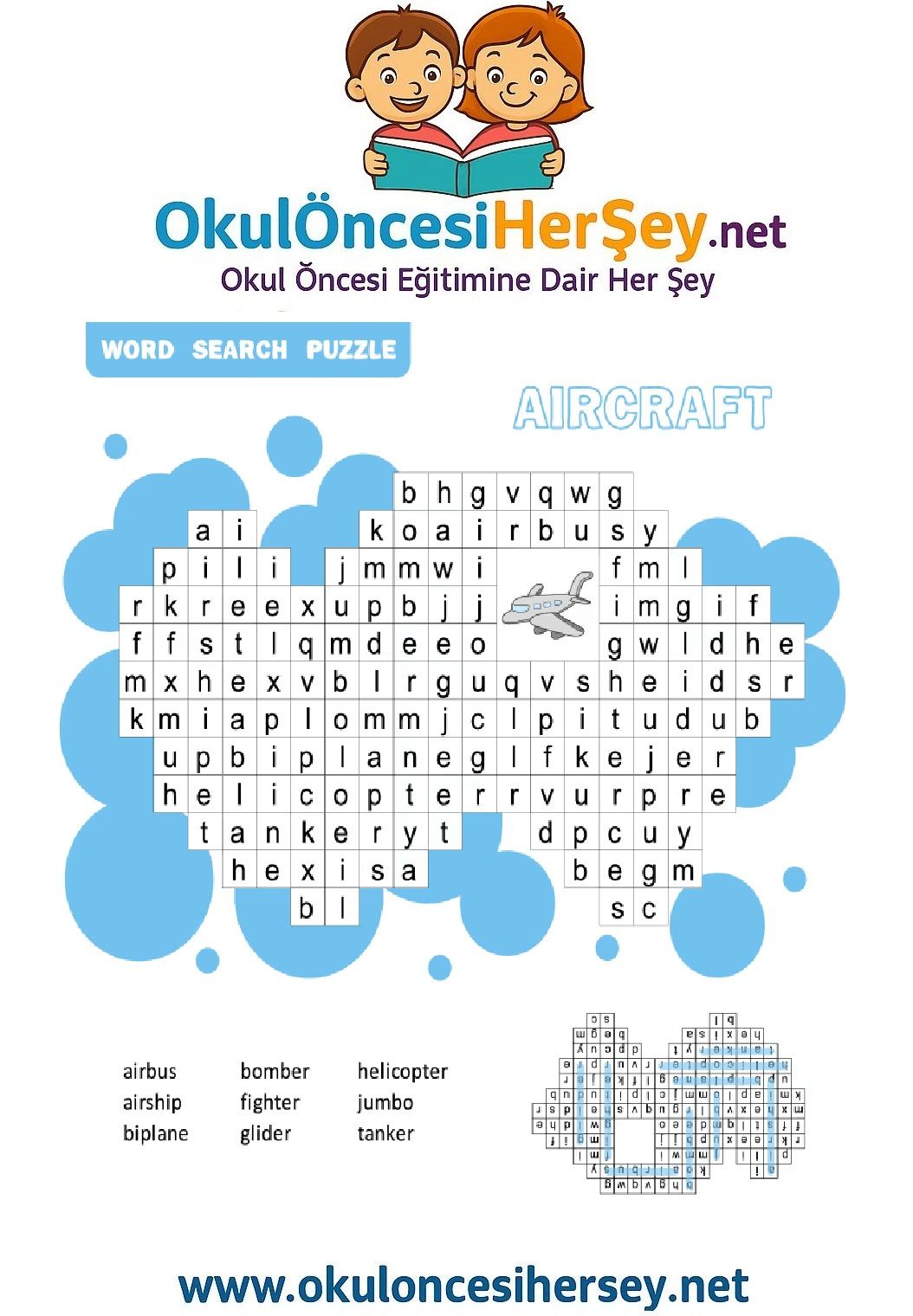 Çocuklar İçin   Crossword Bulmaca  