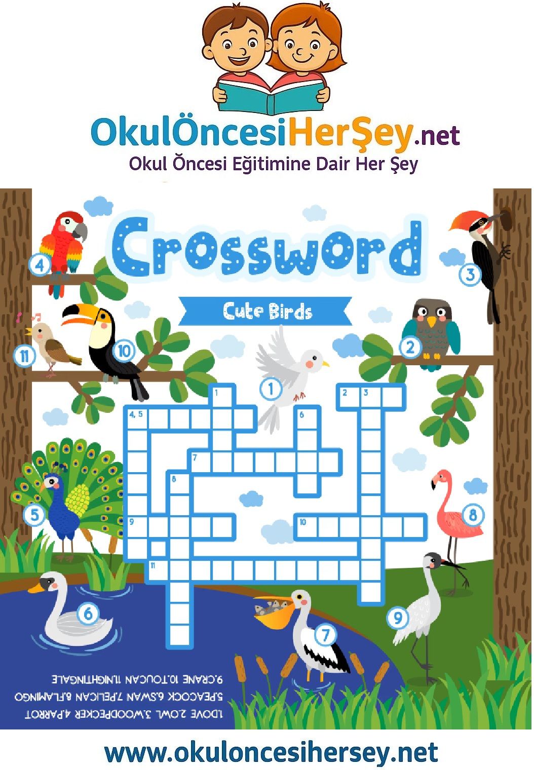 Çocuklar İçin   Crossword Bulmaca  