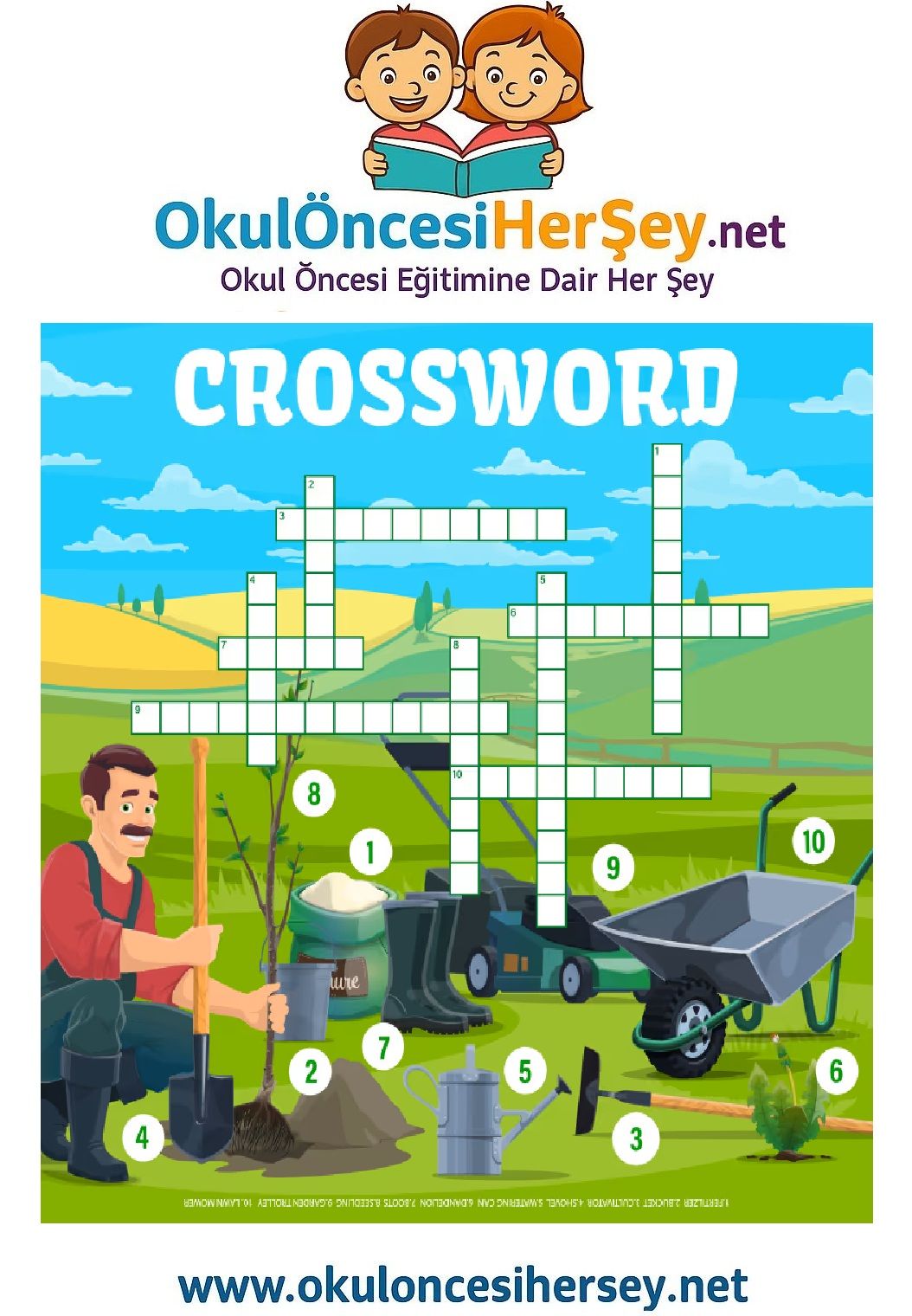 Çocuklar İçin   Crossword Bulmaca  