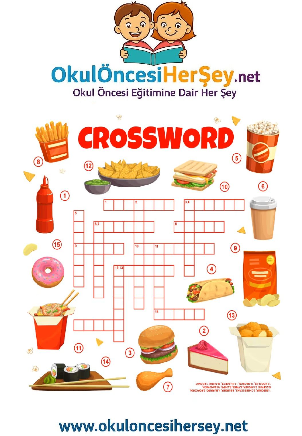Çocuklar İçin   Crossword Bulmaca  