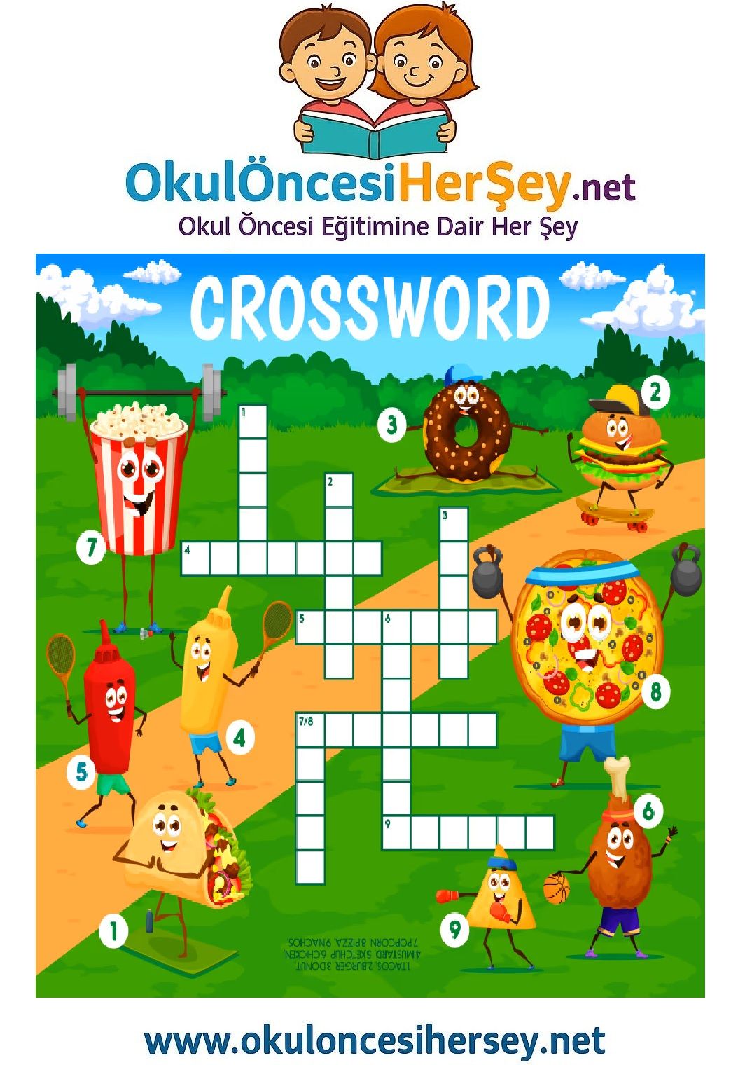 Çocuklar İçin   Crossword Bulmaca  