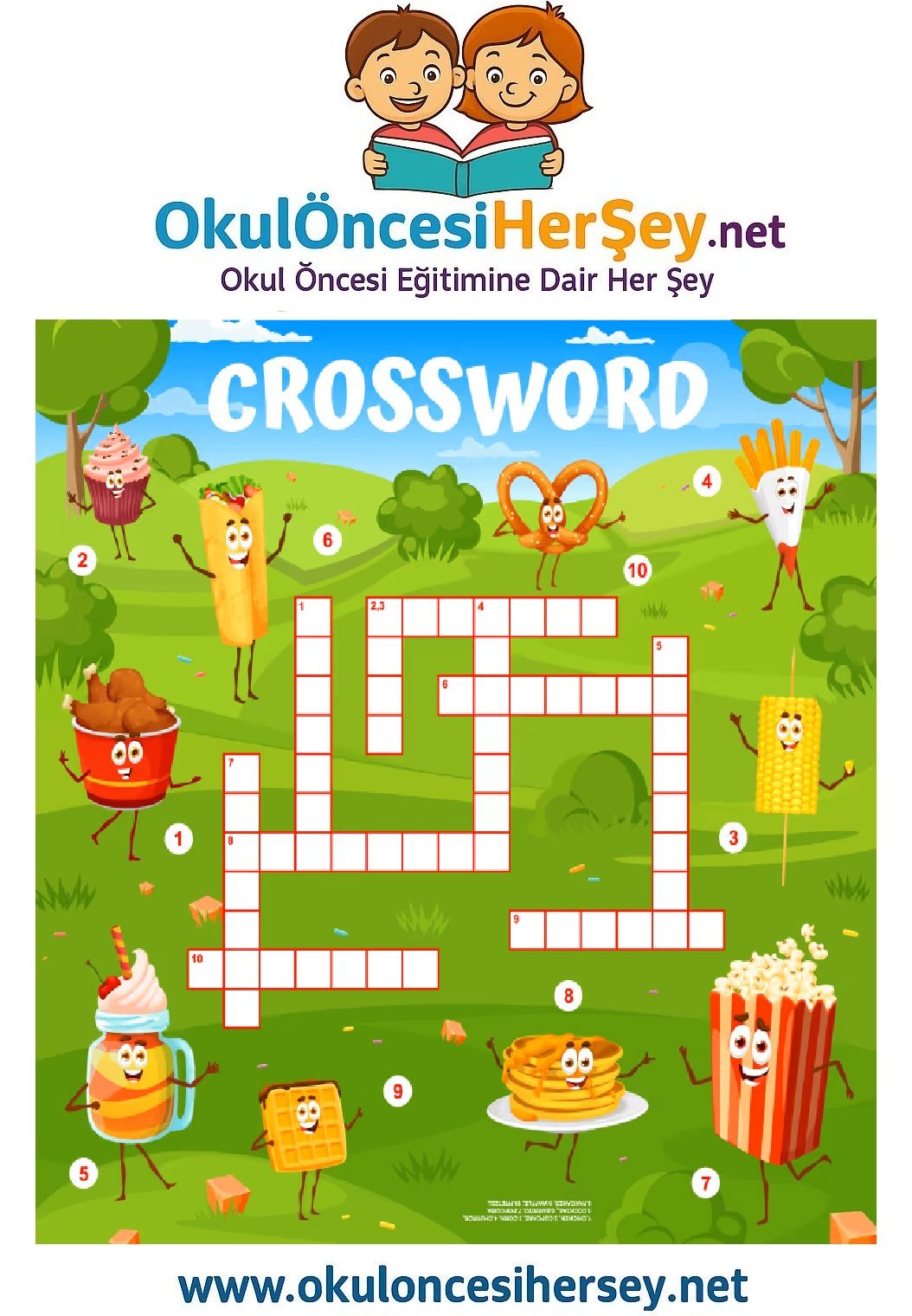 Çocuklar İçin   Crossword Bulmaca  