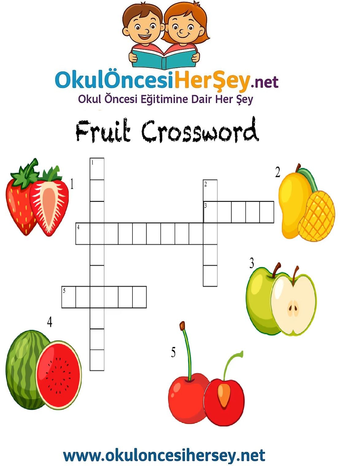 Çocuklar İçin   Crossword Bulmaca  