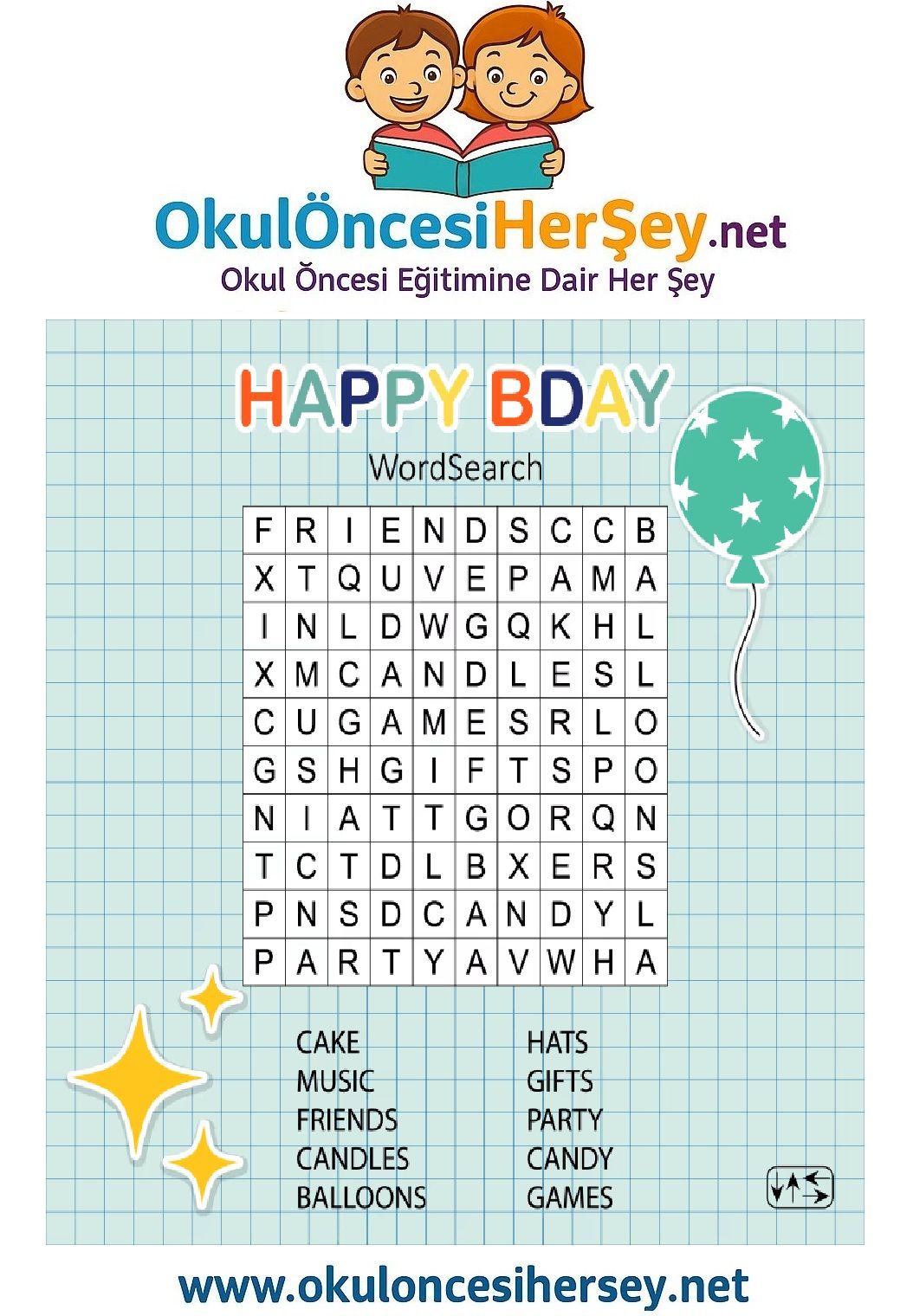 Çocuklar İçin   Crossword Bulmaca  