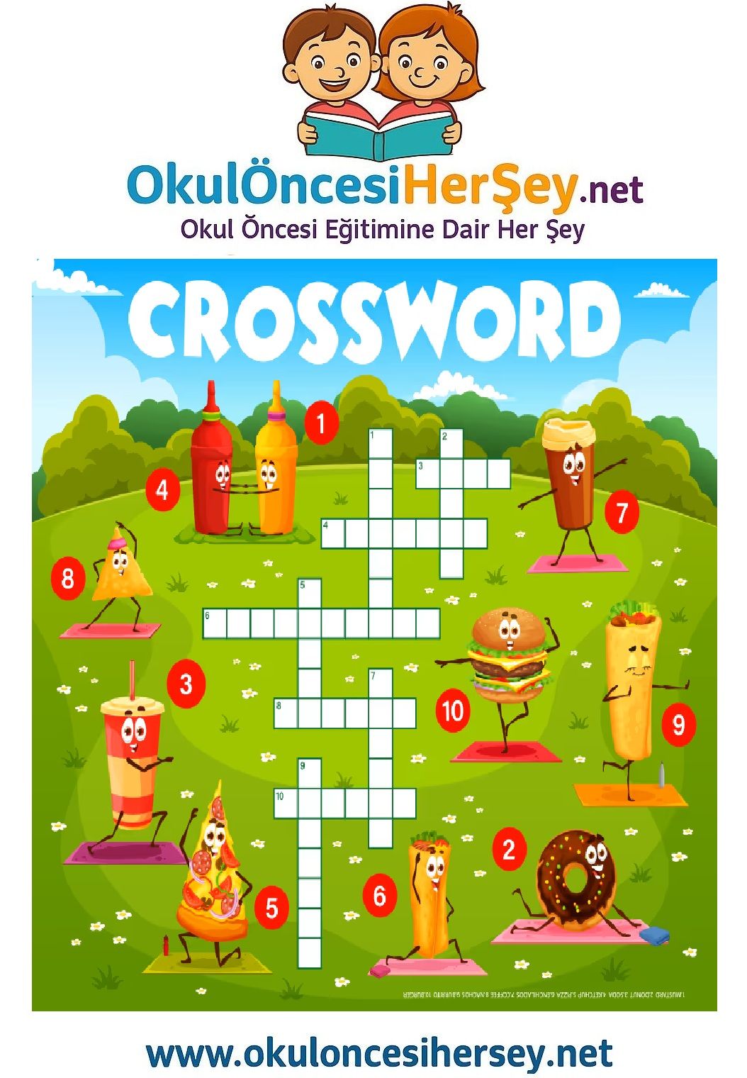 Çocuklar İçin   Crossword Bulmaca  