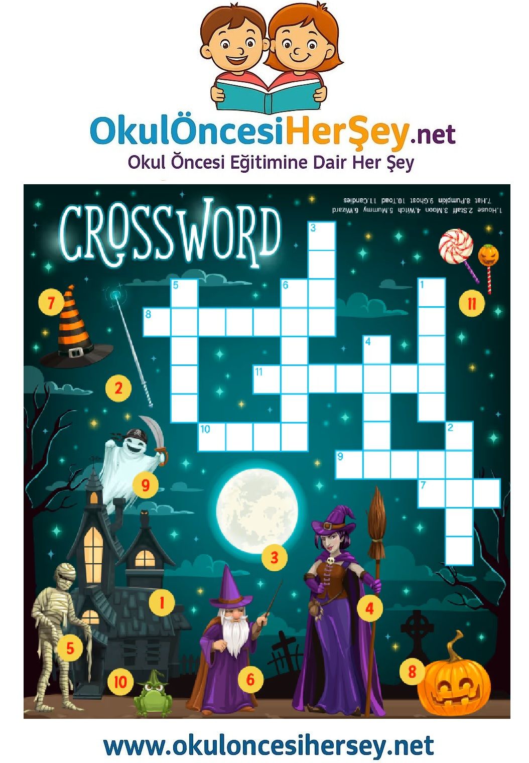 Çocuklar İçin   Crossword Bulmaca  