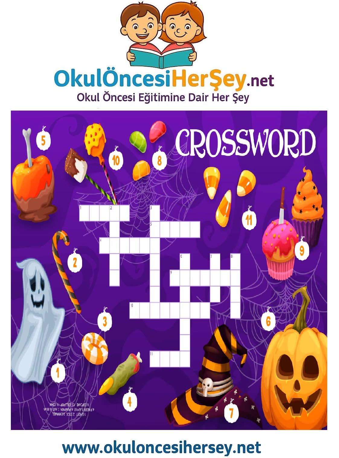 Çocuklar İçin   Crossword Bulmaca  