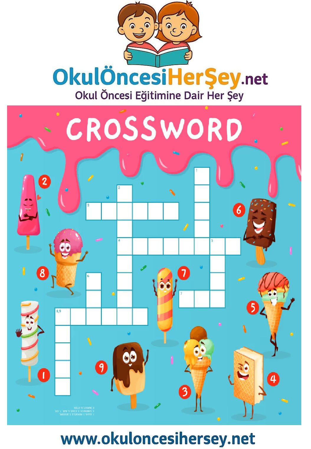 Çocuklar İçin   Crossword Bulmaca  
