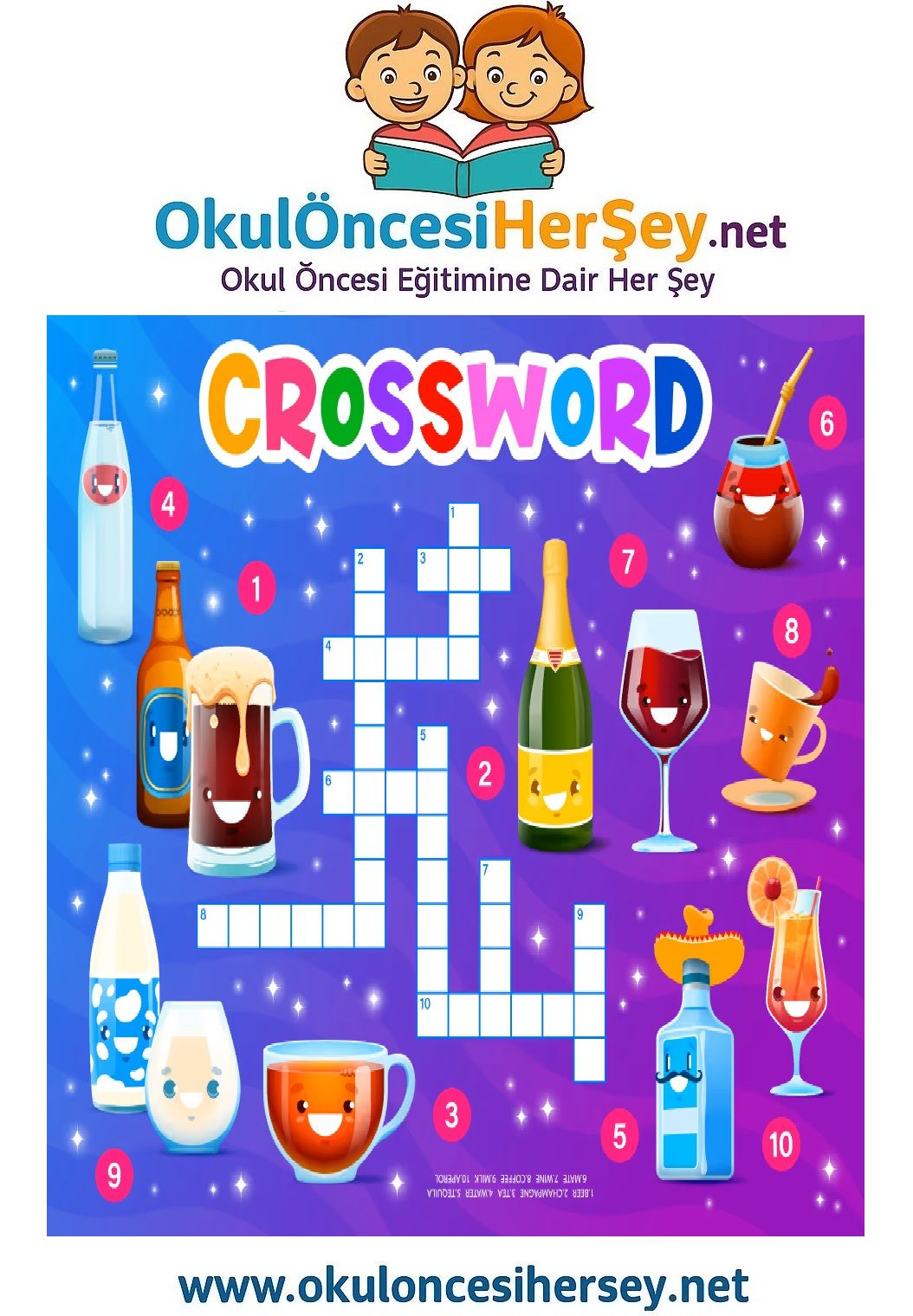 Çocuklar İçin   Crossword Bulmaca  
