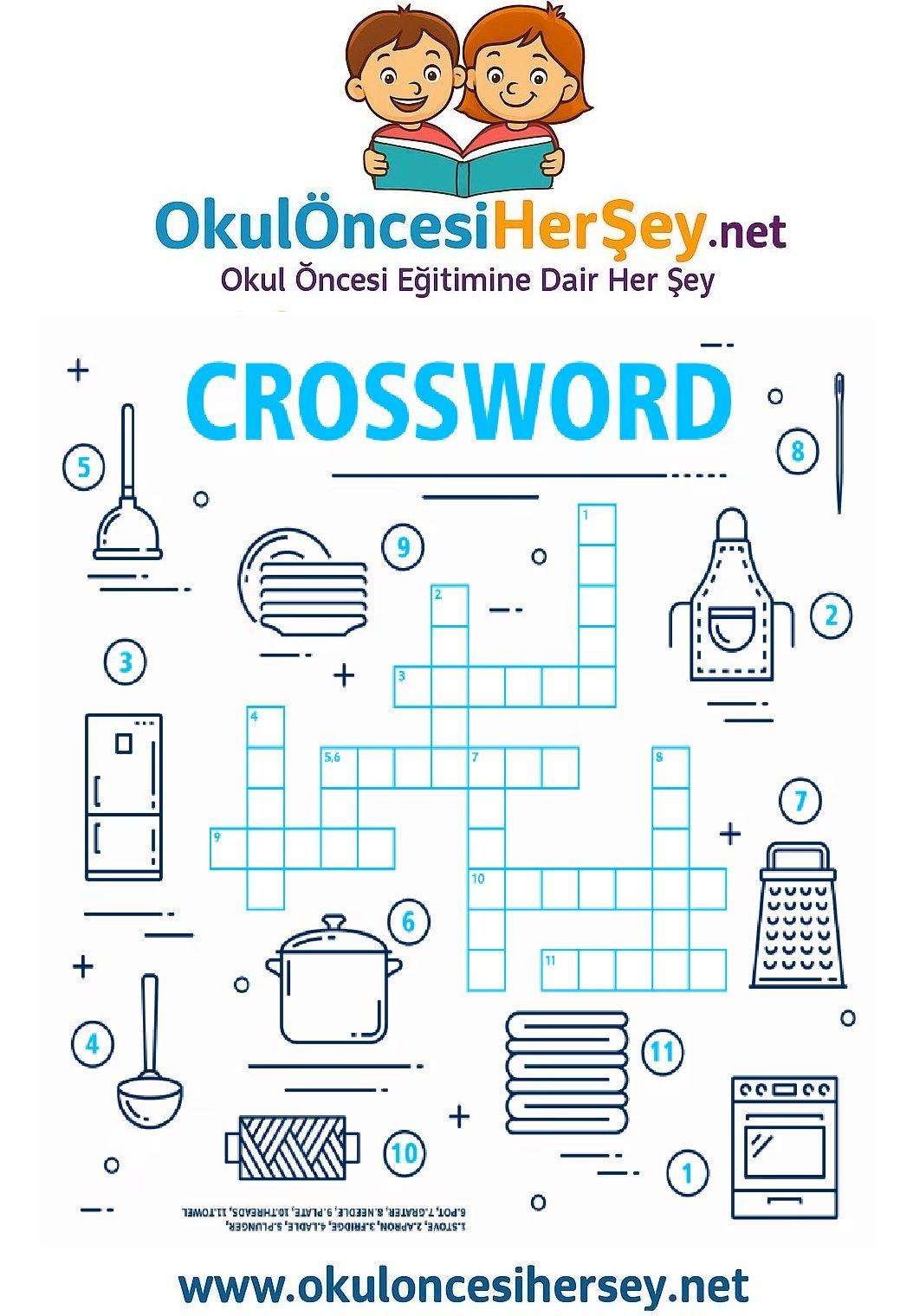Çocuklar İçin   Crossword Bulmaca  