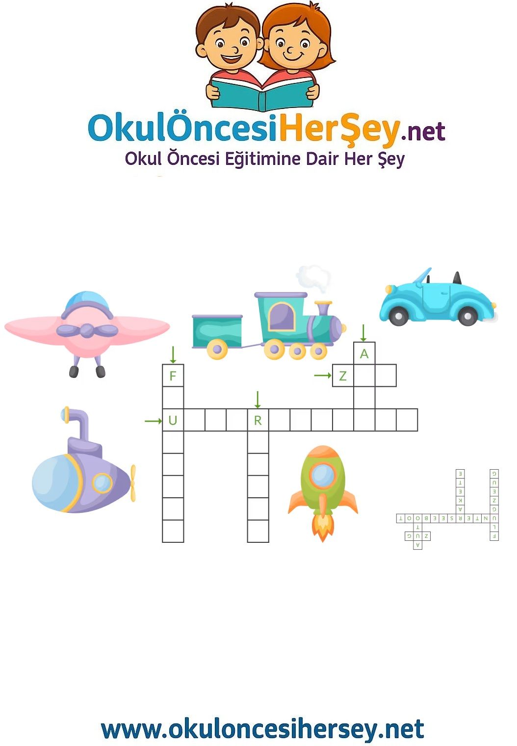 Çocuklar İçin   Crossword Bulmaca  