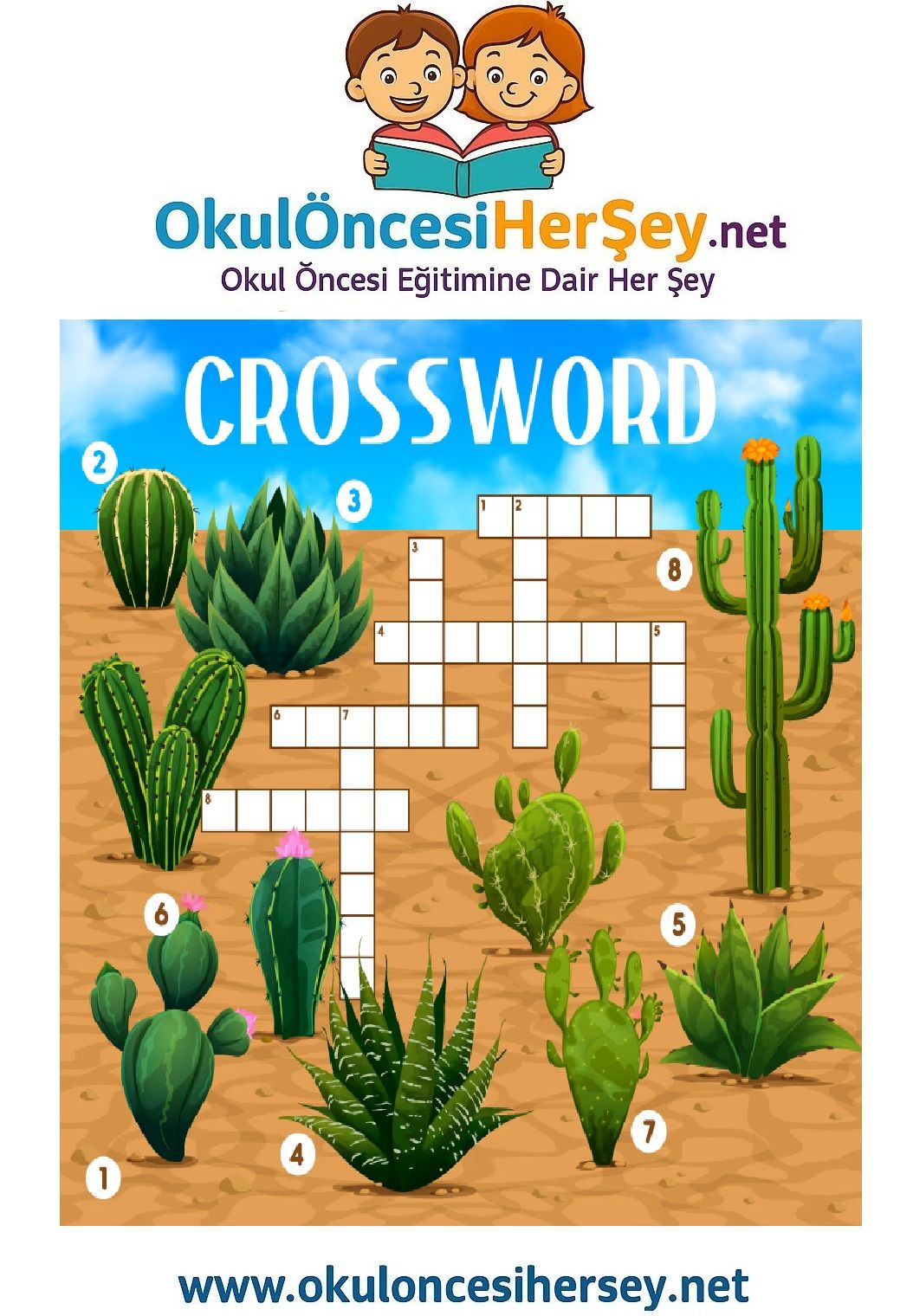 Çocuklar İçin   Crossword Bulmaca  