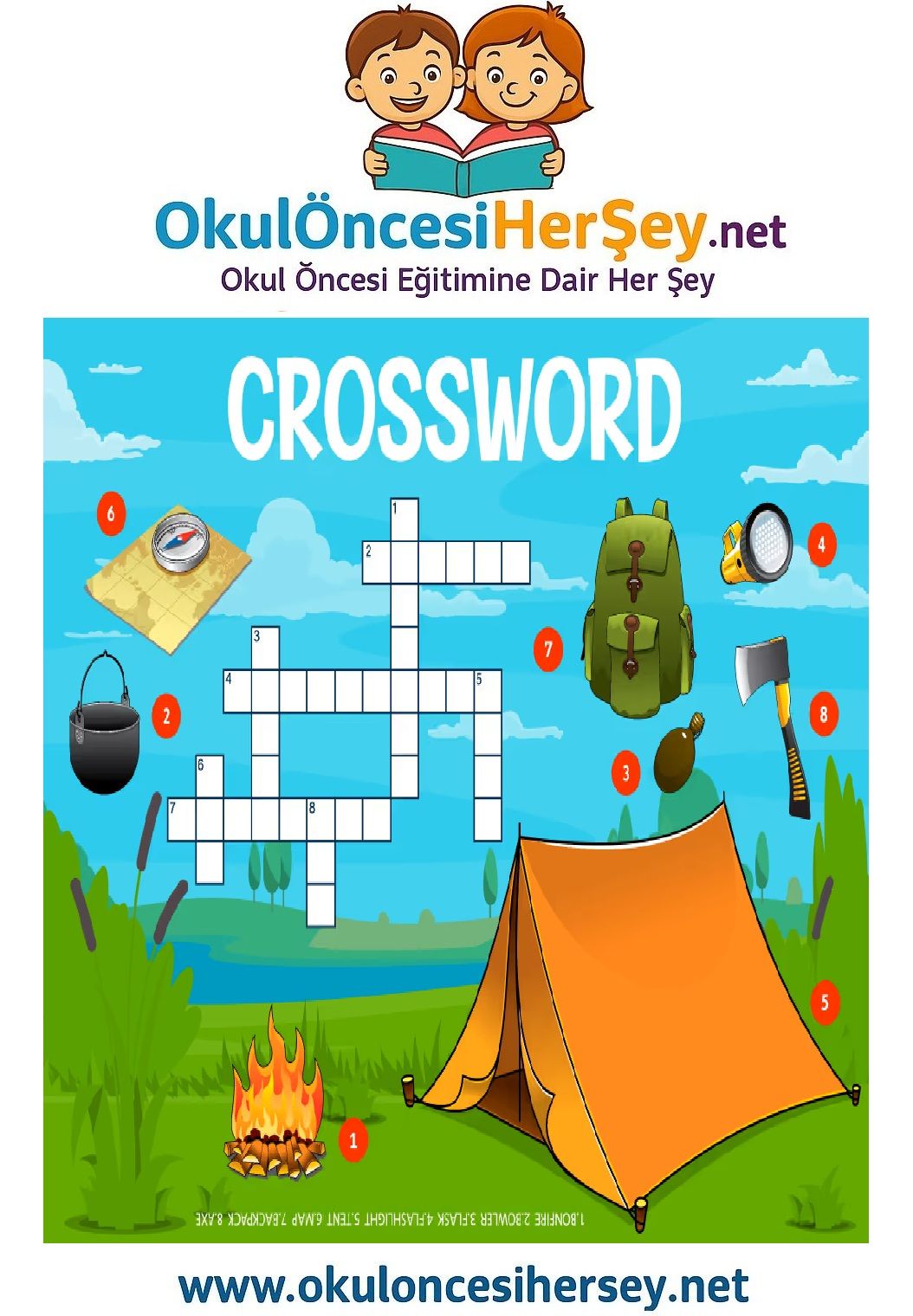 Çocuklar İçin   Crossword Bulmaca  
