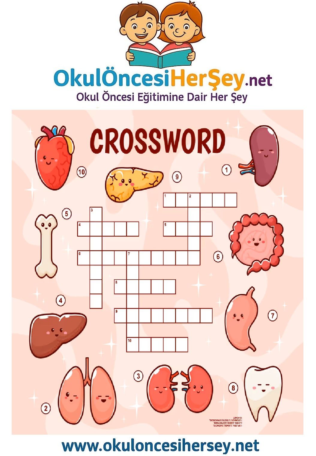 Çocuklar İçin   Crossword Bulmaca  
