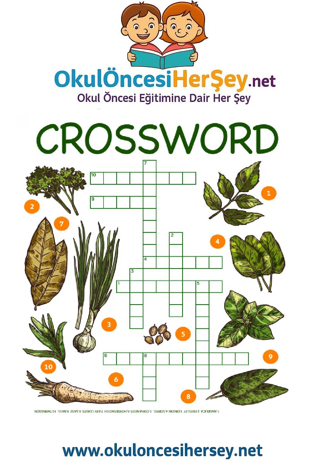 Çocuklar İçin   Crossword Bulmaca  