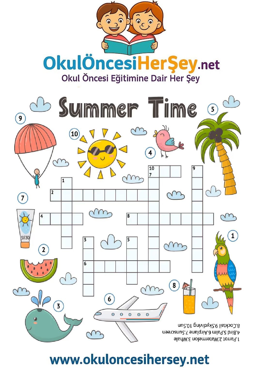 Çocuklar İçin   Crossword Bulmaca  