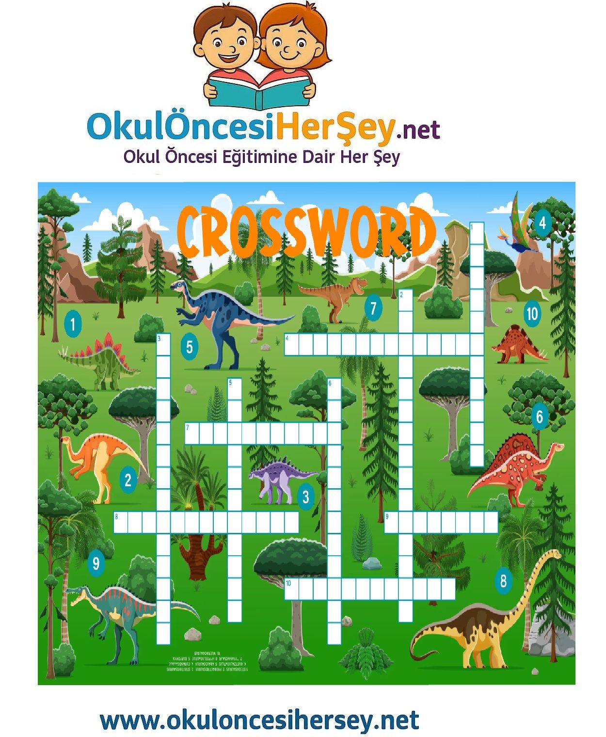 Çocuklar İçin   Crossword Bulmaca  