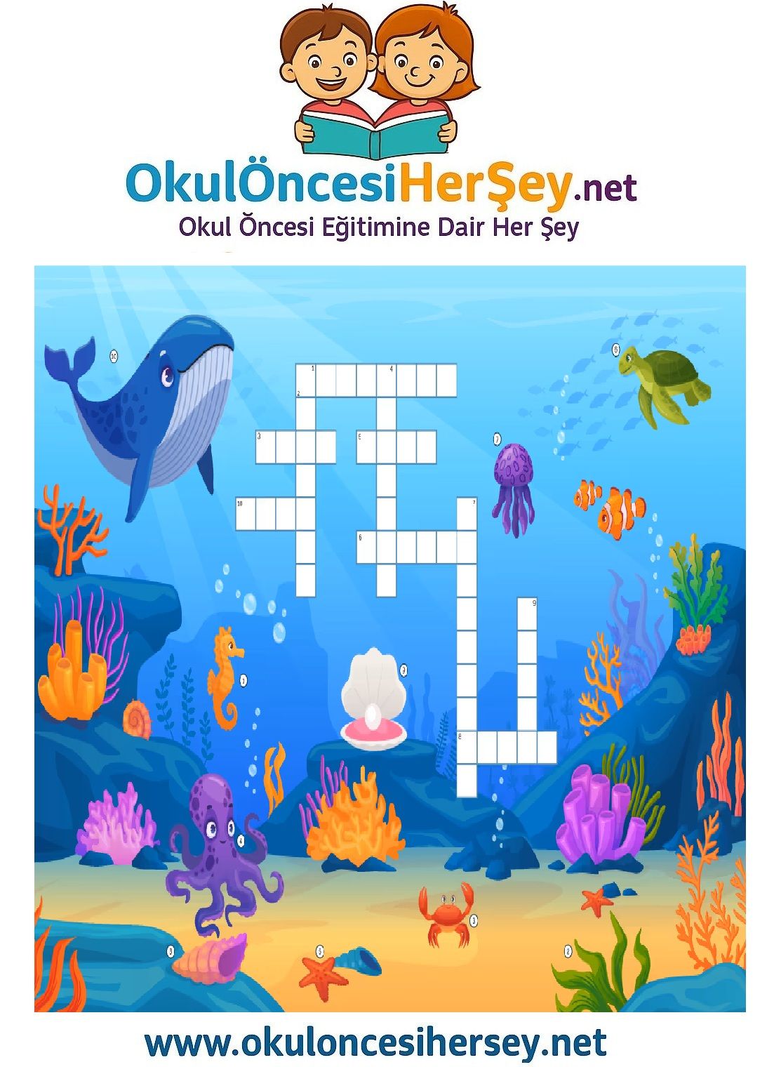 Çocuklar İçin   Crossword Bulmaca  