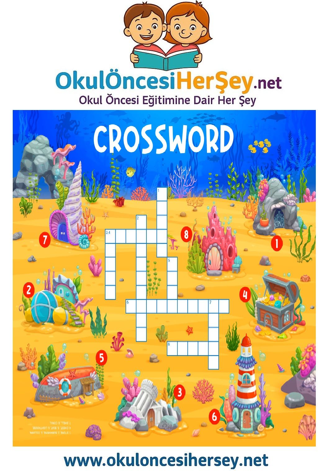 Çocuklar İçin   Crossword Bulmaca  