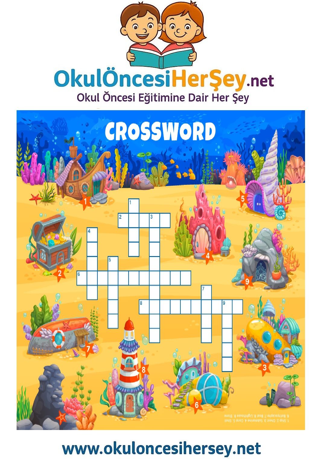 Çocuklar İçin   Crossword Bulmaca  