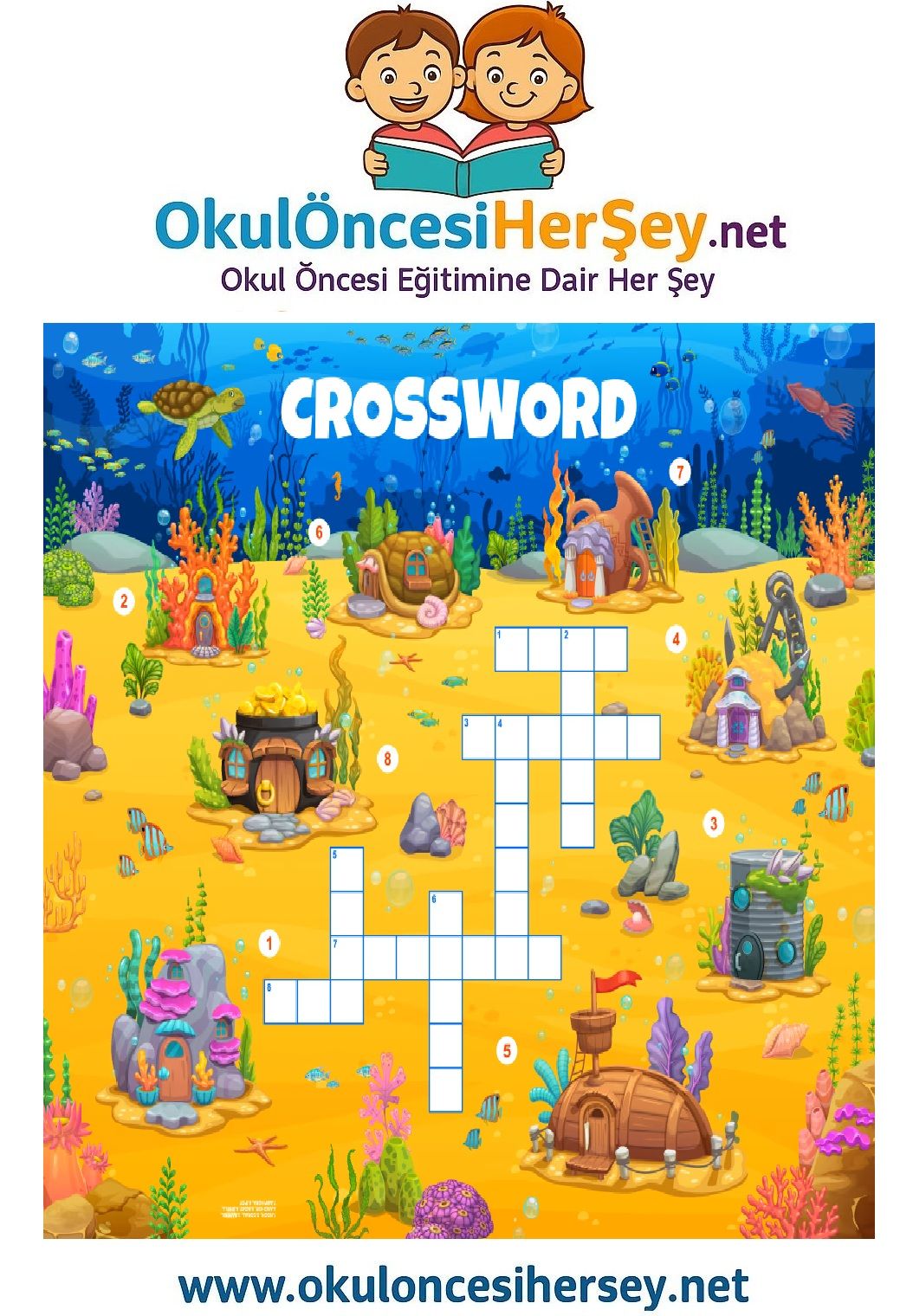 Çocuklar İçin   Crossword Bulmaca  