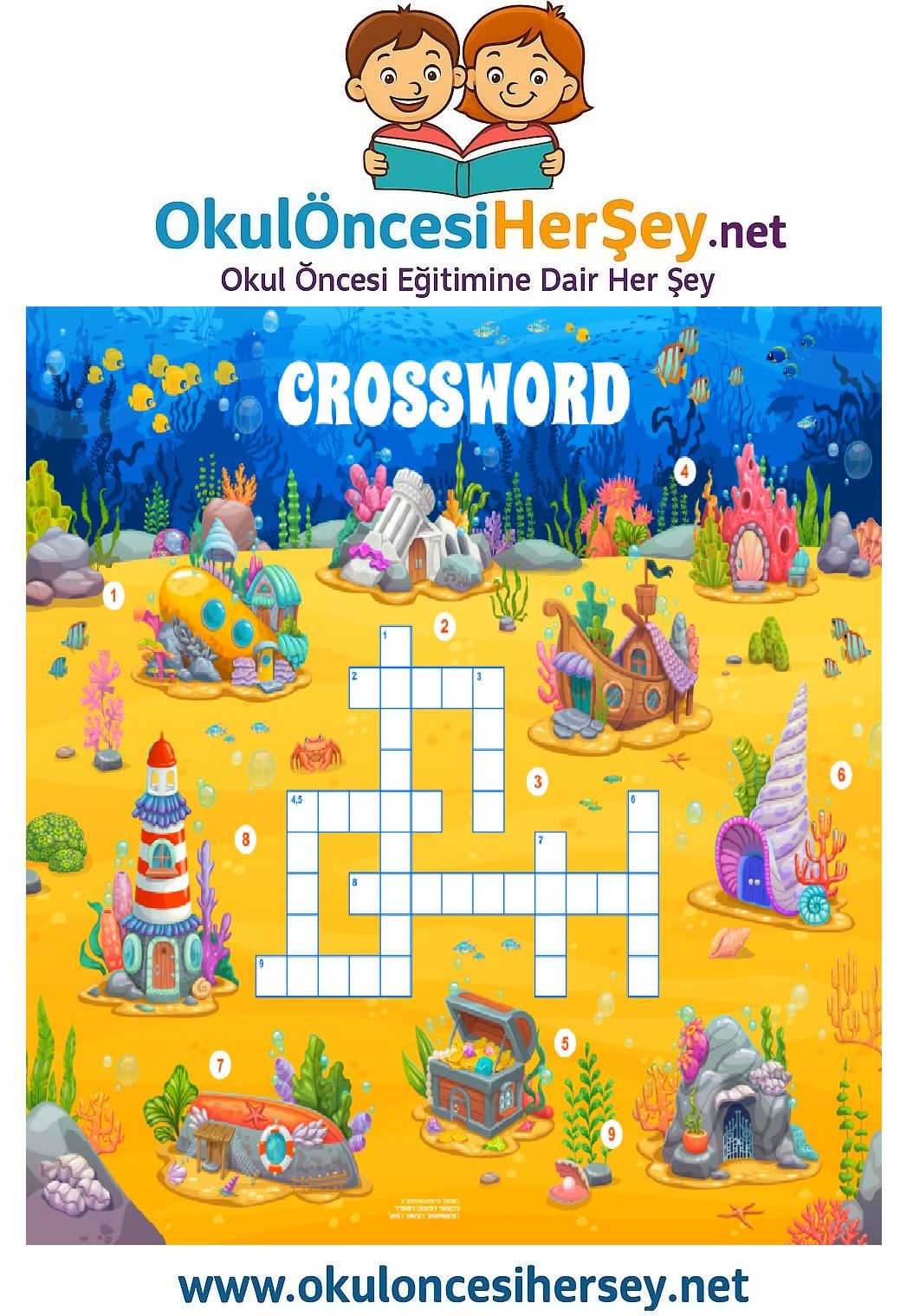 Çocuklar İçin   Crossword Bulmaca  