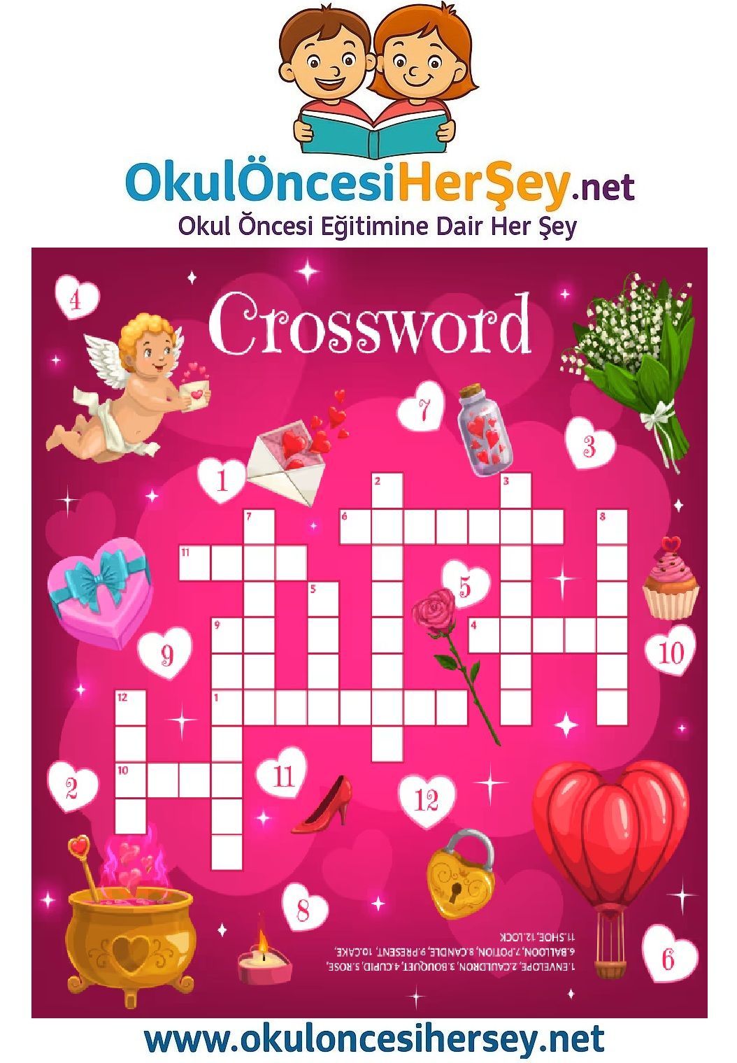 Çocuklar İçin   Crossword Bulmaca  