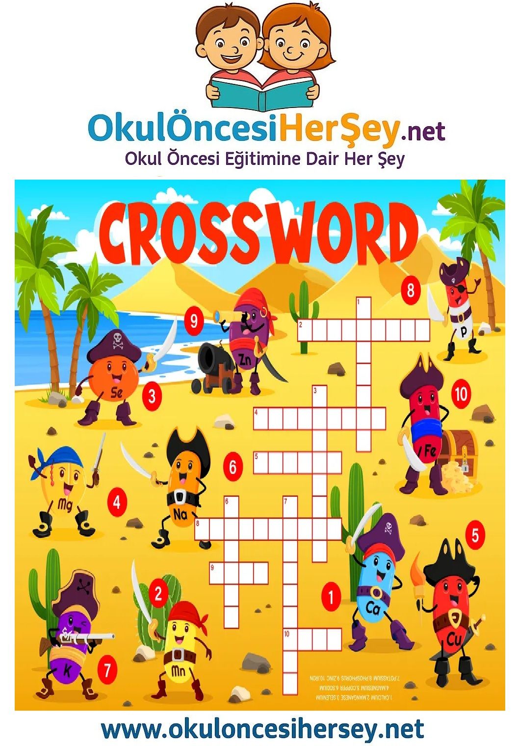 Çocuklar İçin   Crossword Bulmaca  