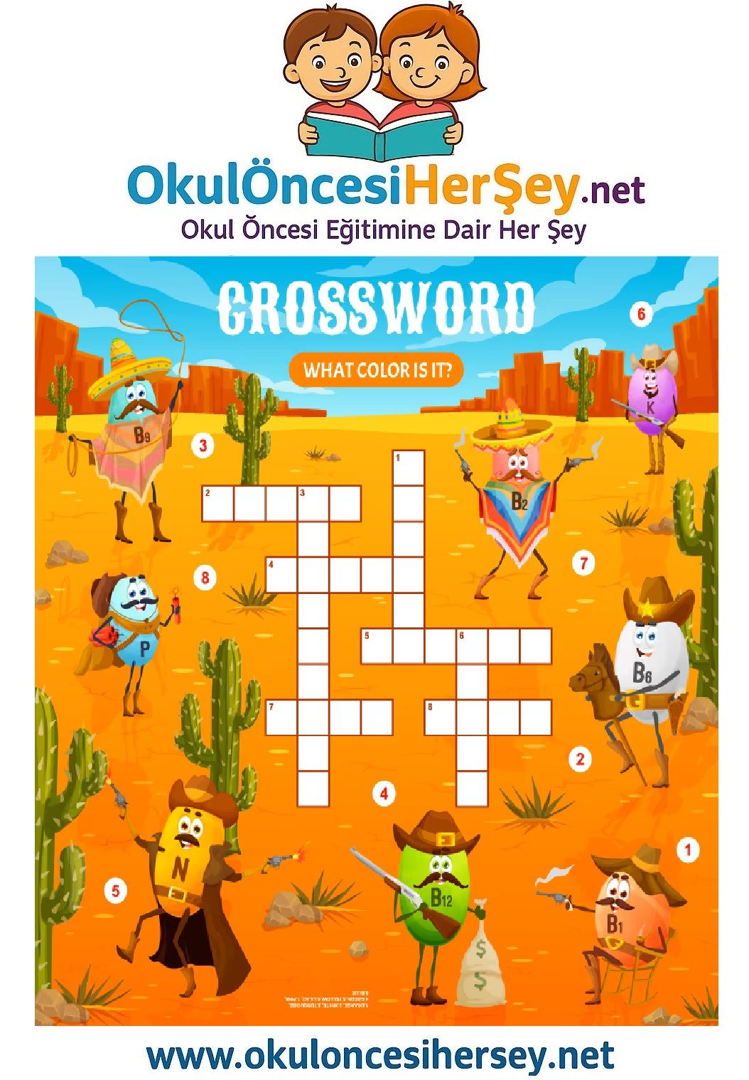 Çocuklar İçin   Crossword Bulmaca  