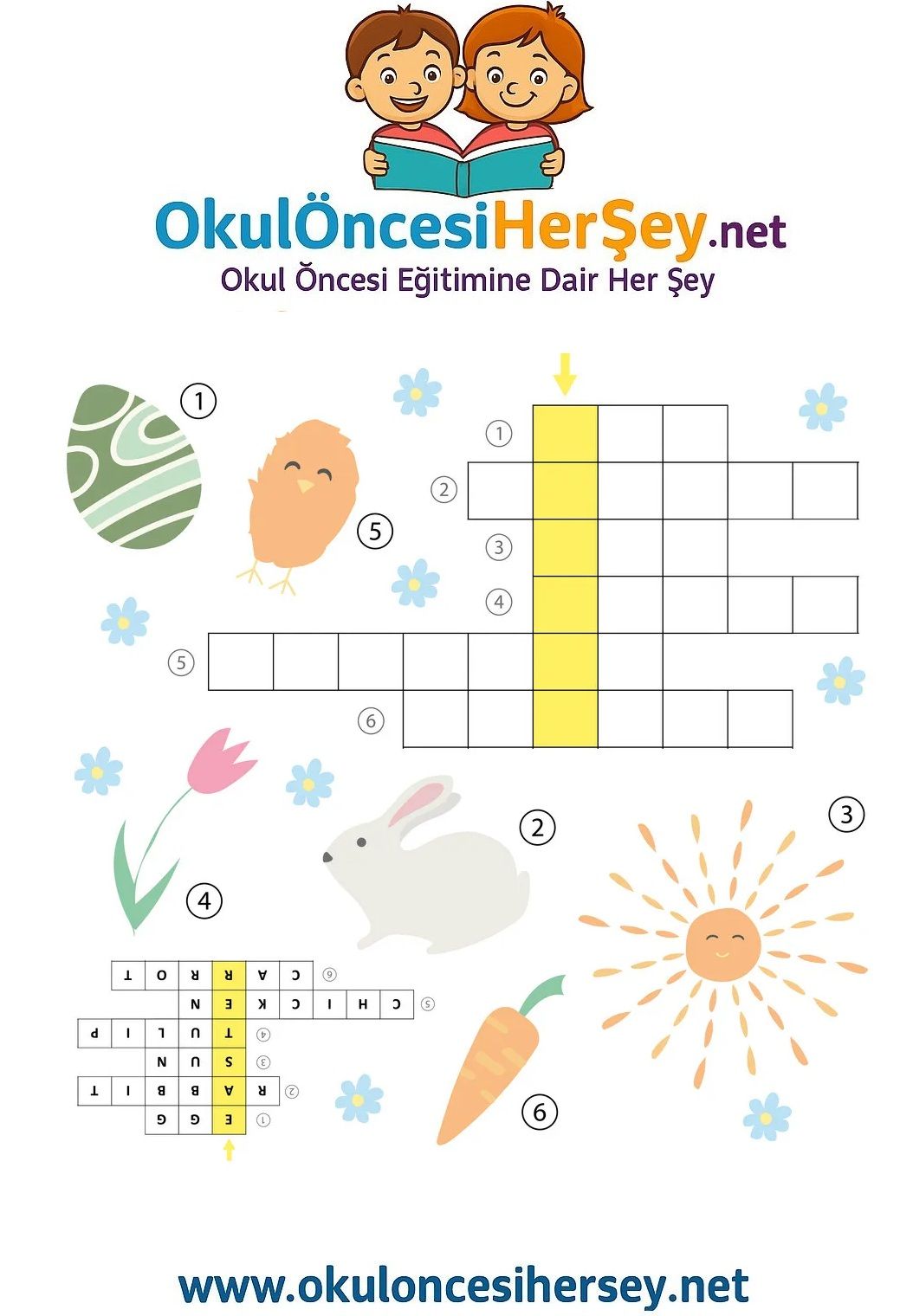 Çocuklar İçin   Crossword Bulmaca  