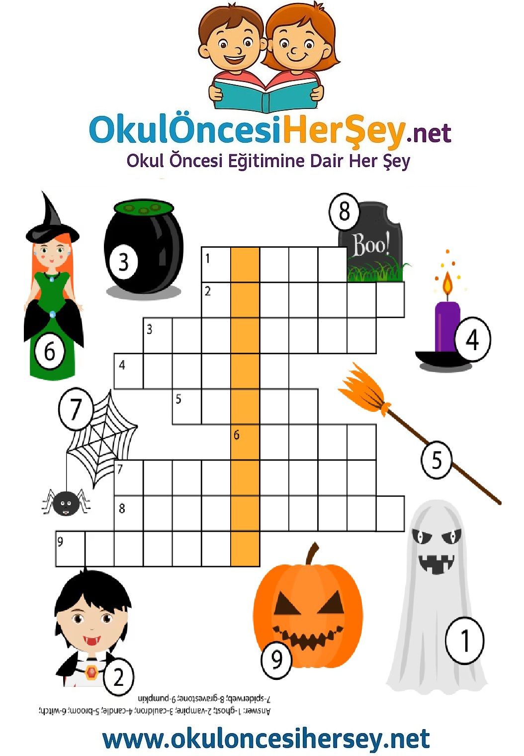 Çocuklar İçin   Crossword Bulmaca  