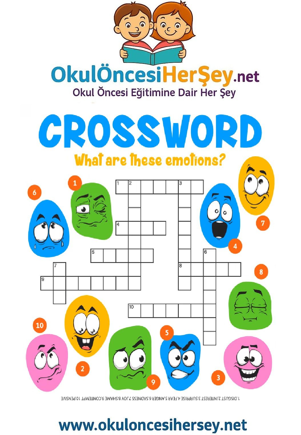 Çocuklar İçin   Crossword Bulmaca  