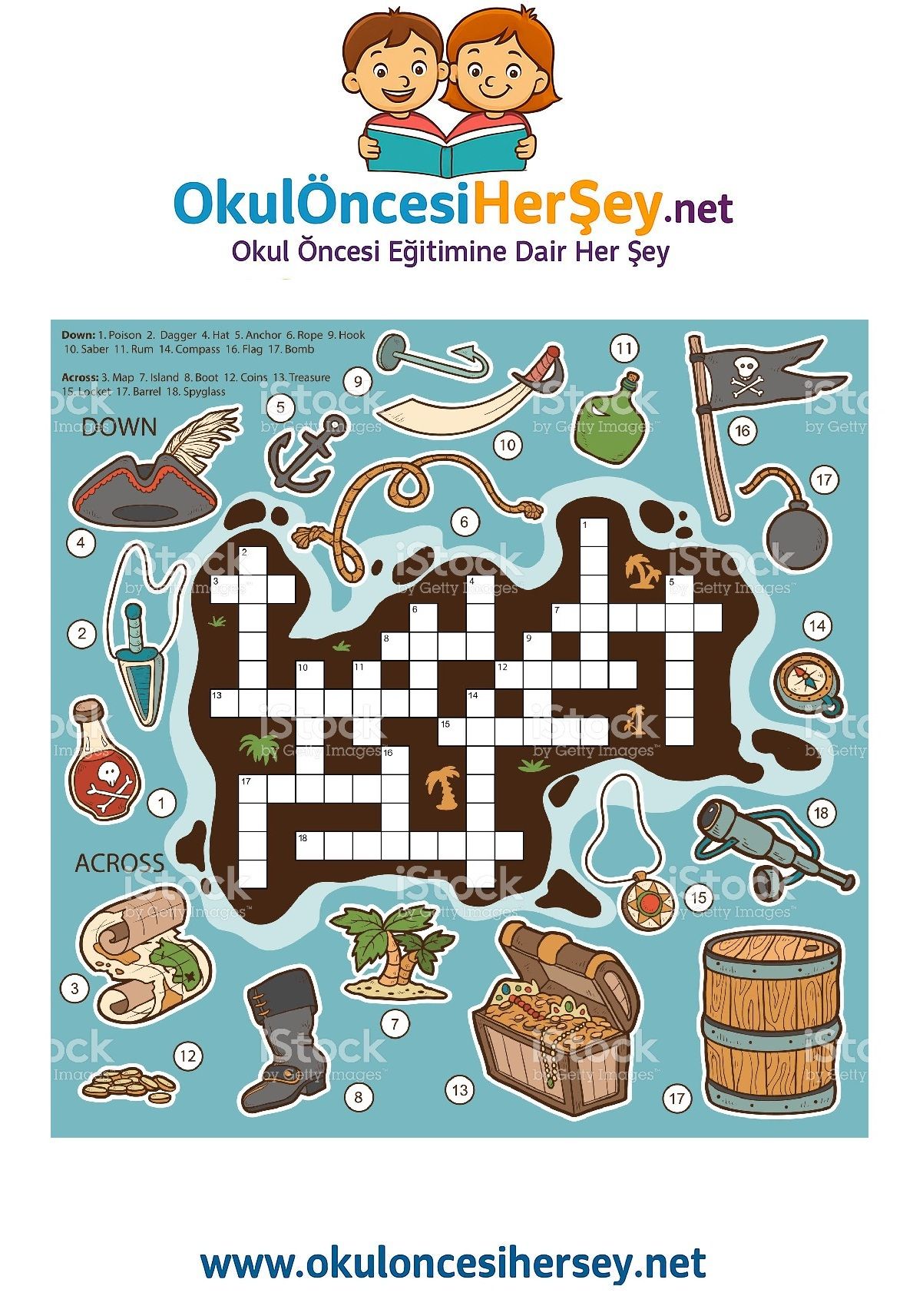 Çocuklar İçin   Crossword Bulmaca  