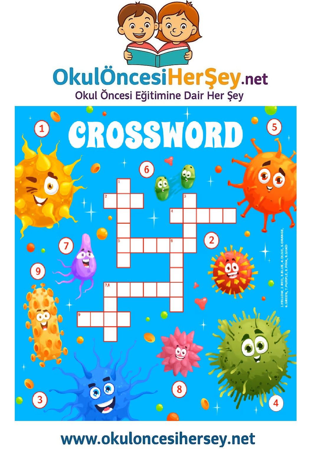 Çocuklar İçin   Crossword Bulmaca  