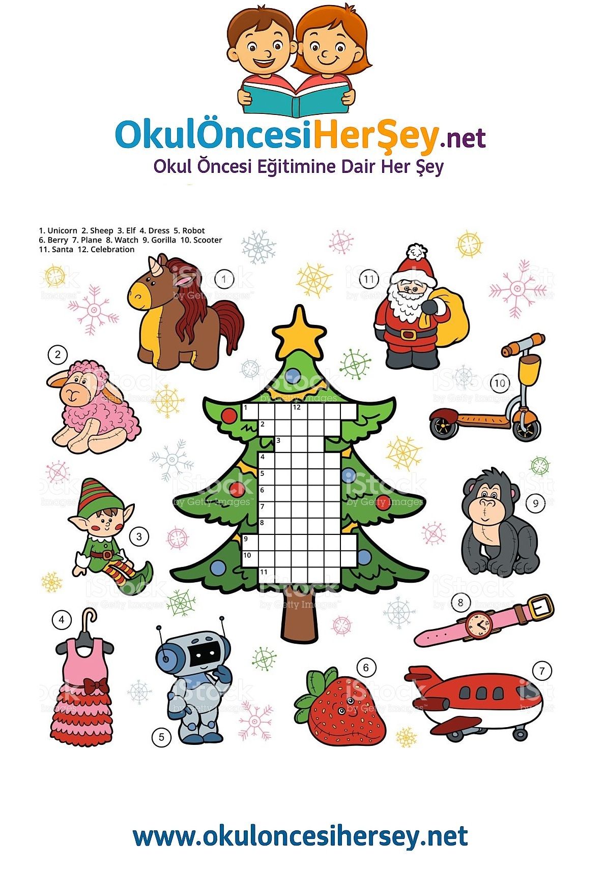 Çocuklar İçin   Crossword Bulmaca  