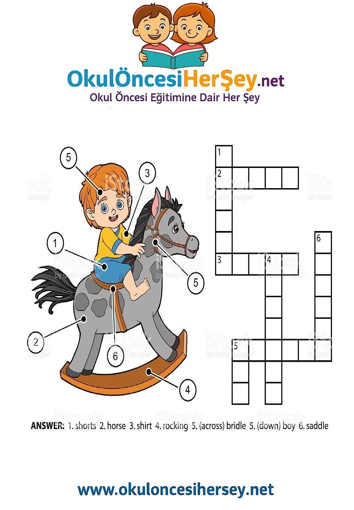 Çocuklar İçin   Crossword Bulmaca  