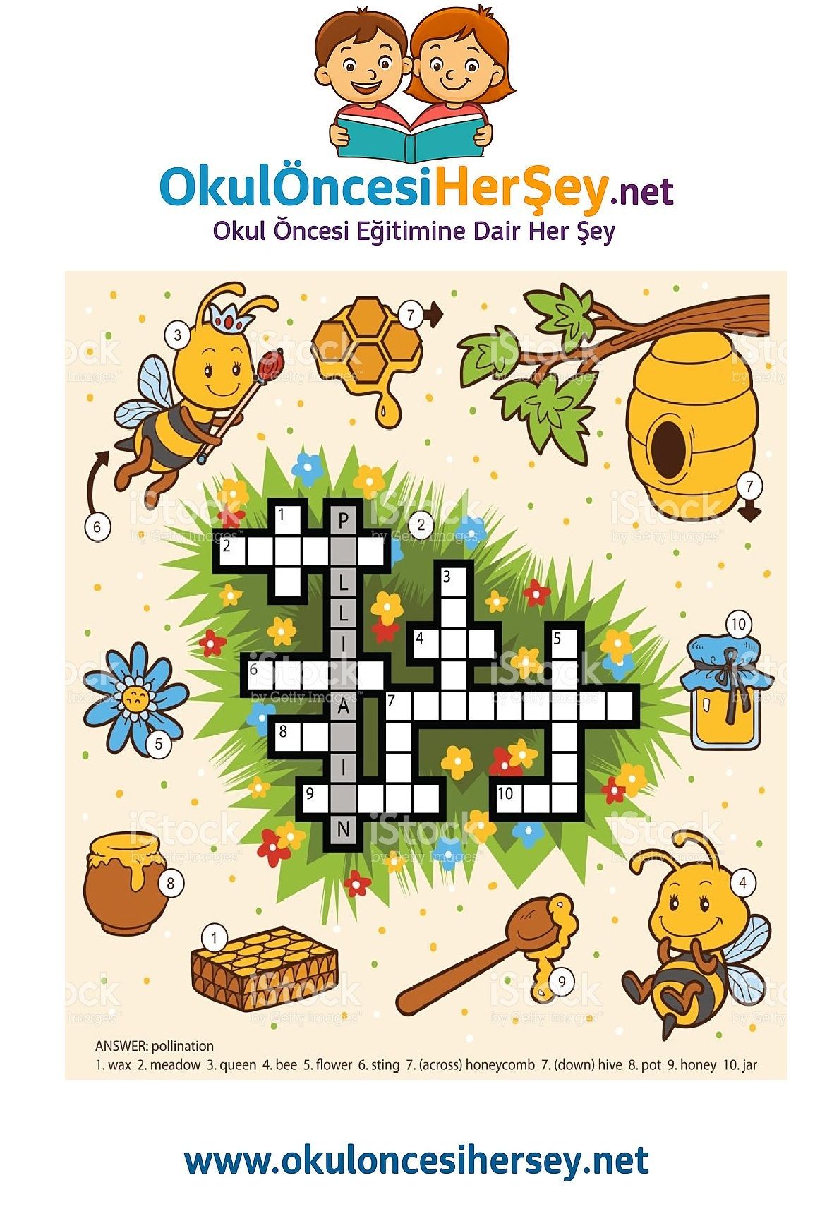 Çocuklar İçin   Crossword Bulmaca  