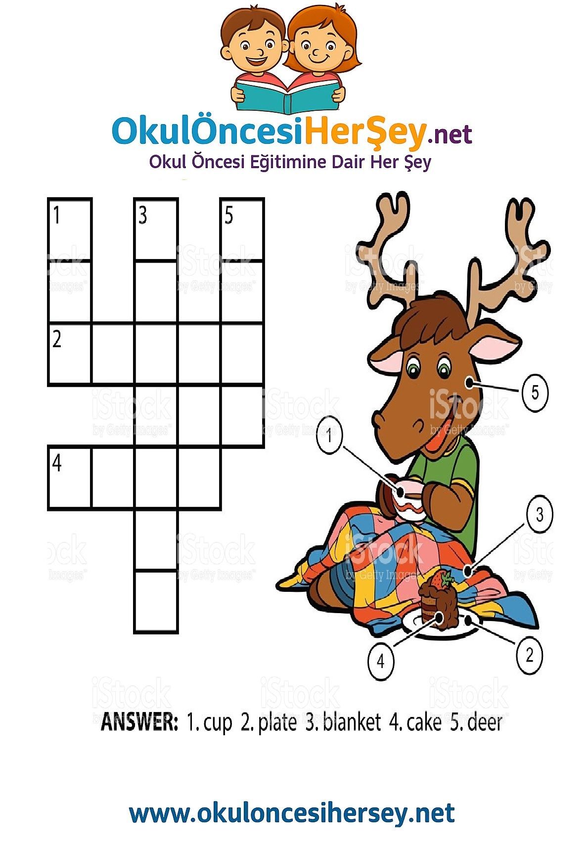 Çocuklar İçin   Crossword Bulmaca  