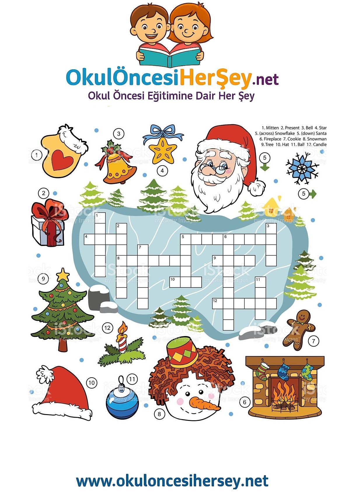 Çocuklar İçin   Crossword Bulmaca  
