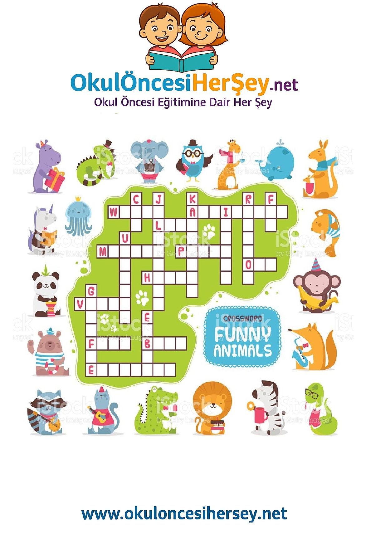 Çocuklar İçin   Crossword Bulmaca  