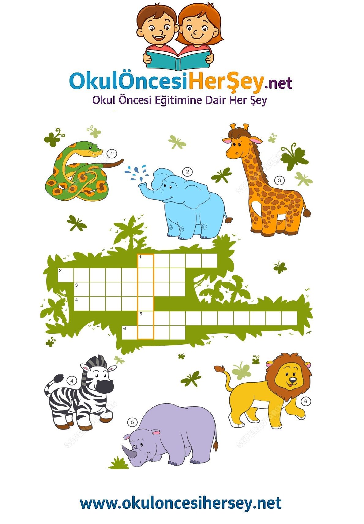 Çocuklar İçin   Crossword Bulmaca  