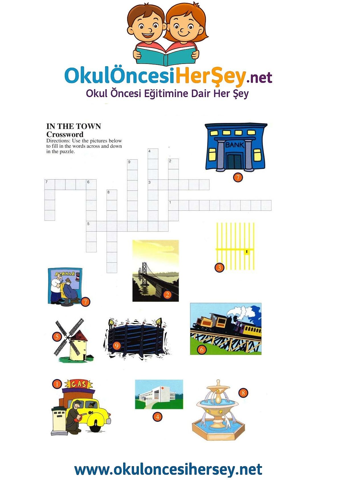 Çocuklar İçin   Crossword Bulmaca  