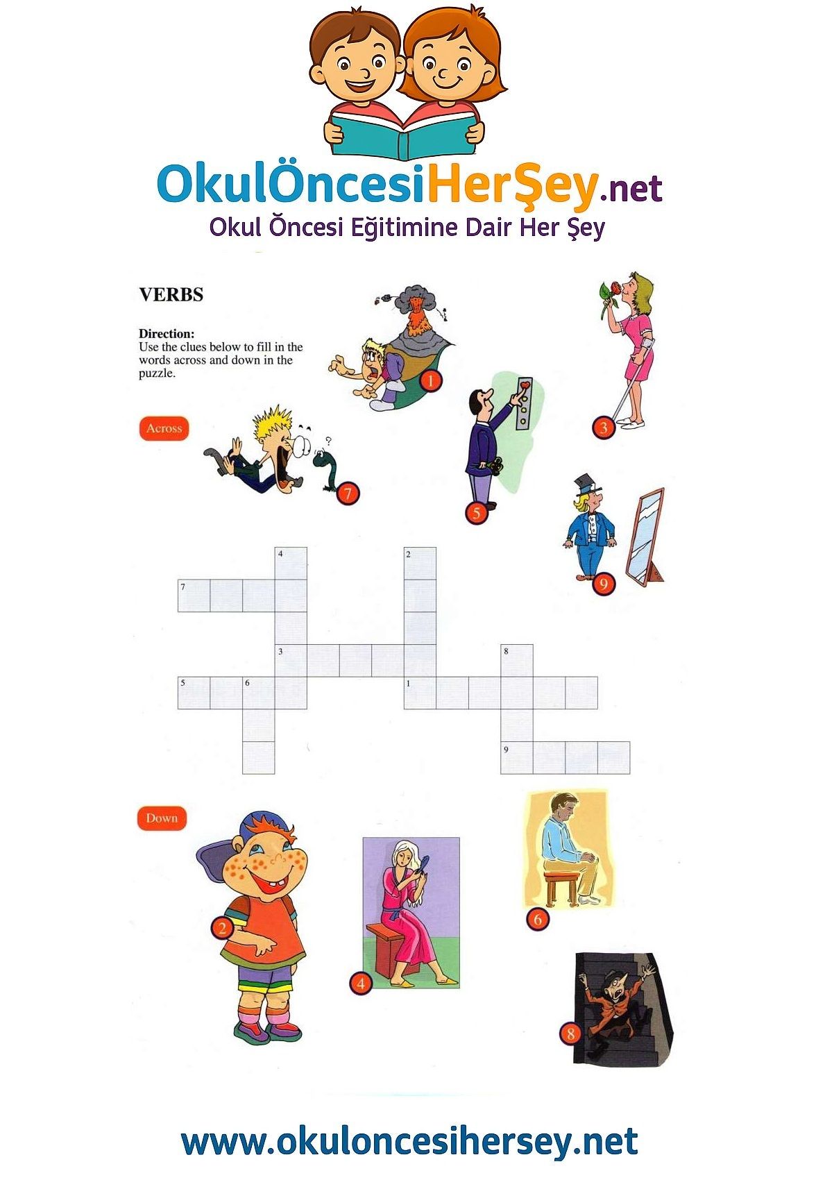 Çocuklar İçin   Crossword Bulmaca  