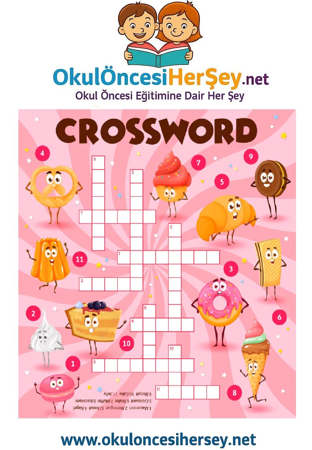 Çocuklar İçin   Crossword Bulmaca  